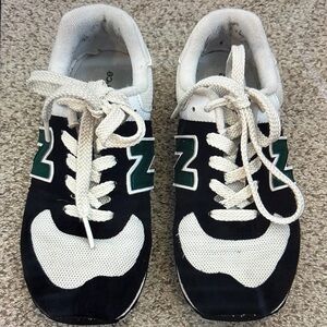 New Balance 574 sneakers in black and green, 3